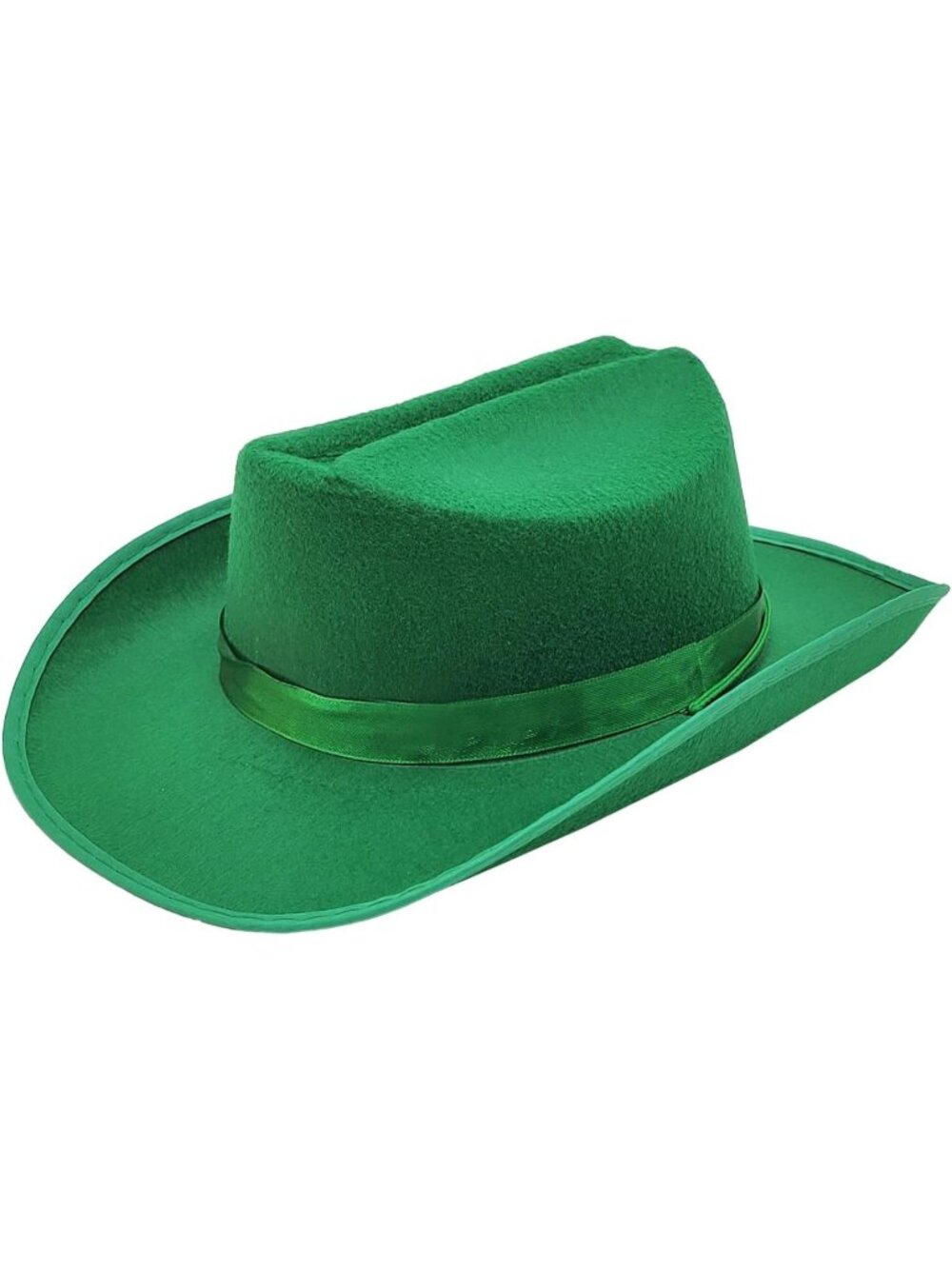 Kids Lime Green Fabric Felt Costume Strap Western Cowboy Hat 22 Circumference